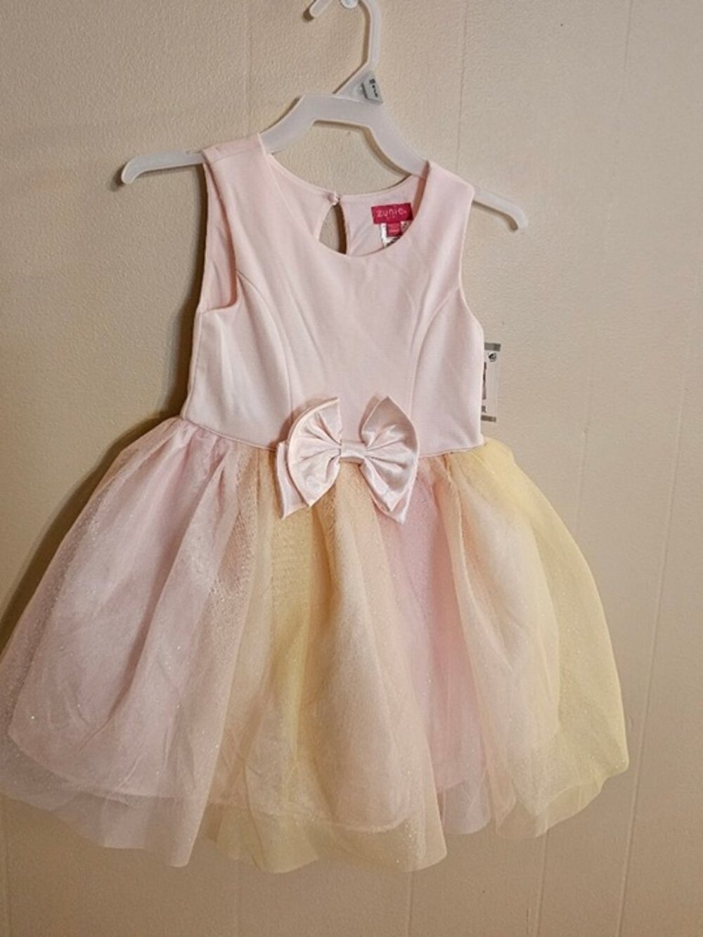 Zunie Pink and Yellow Formal Tutu Dress in Girls XS (4/5)